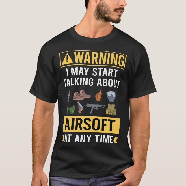 Funny Warning Airsoft T-Shirt (Vorderseite)