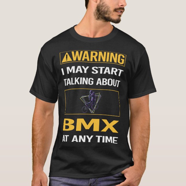 Funny Warning BMX T-Shirt (Vorderseite)