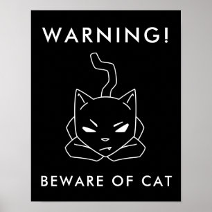 Funny Warning Cat   Vorsicht vor der gry Cat Poster