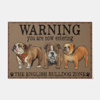 Funny Warning English Bulldog Zone Doormat Fußmatte