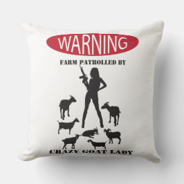 FUNNY Warning Farm Patroulliert von Crazy Goat LAd Kissen