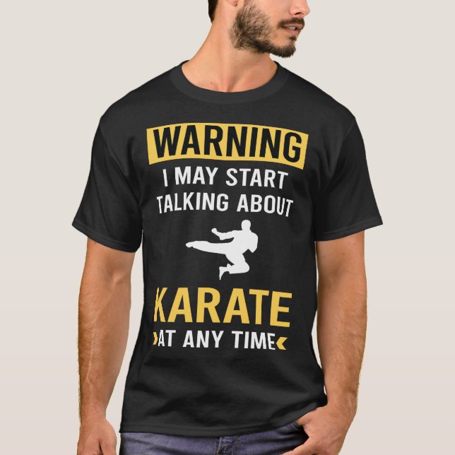 Funny Warning Karate T-Shirt (Vorderseite)
