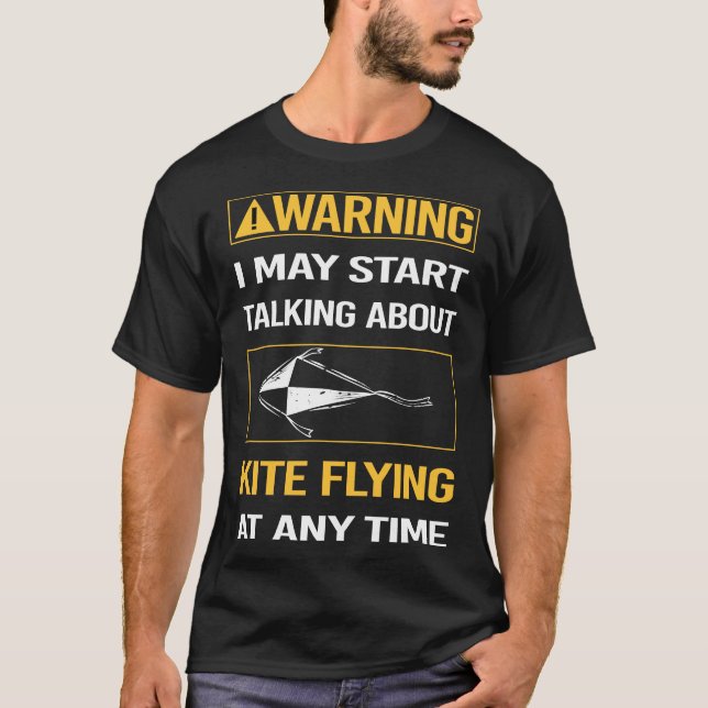 Funny Warning Kite Flying T-Shirt (Vorderseite)