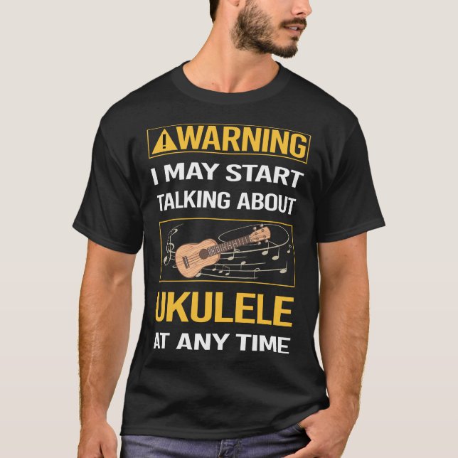 Funny Warning Ukulele T-Shirt (Vorderseite)