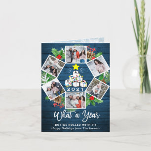 Funny Was für ein Jahr Weihnachtsbaum 6 FOTO Feiertagskarte