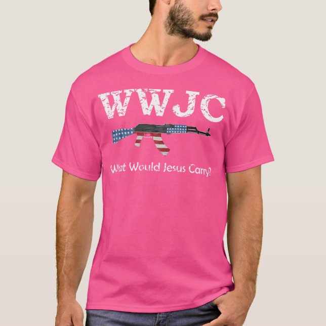 Funny, was Jesus Carry Pro Gun 2. Änderung T-Shirt (Vorderseite)