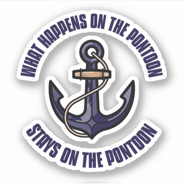 Funny Was passiert auf der Pontoon Vacation Trip Aufkleber (Vorderseite)