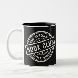 Funny Was passiert bei Book Club Retro Style Zweifarbige Tasse