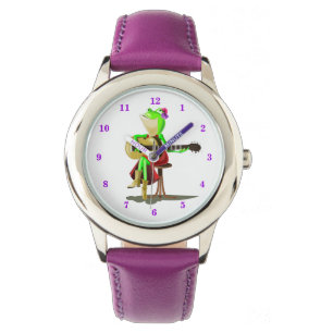 Funny Watch mit Frog Playing Guitar Armbanduhr