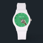 Funny Watch mit spielerischem Strauß - Lächeln Armbanduhr<br><div class="desc">Happy Ostrich Watches - Lächeln - oder wählen / Ihre Lieblingsfarben / Text hinzufügen!</div>