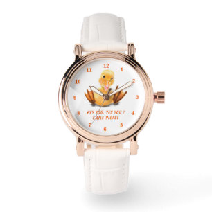 Funny Watch with Happy Yellow Duck - Lächeln Armbanduhr
