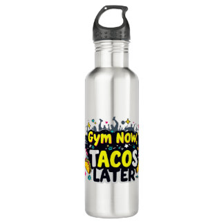 Funny Water Bottle – Fitness & Foodie Quote Design Edelstahlflasche