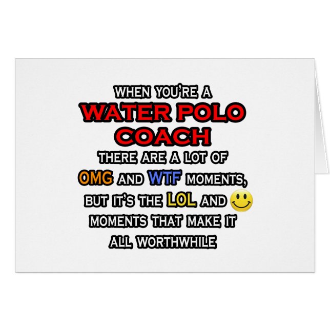 Funny Water Polo Coach ... OMG WTF LOL (Vorderseite (Horizontal))