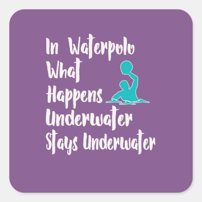 Funny Water Polo Geschenk für Waterpolster Spieler Quadratischer Aufkleber (Vorderseite)