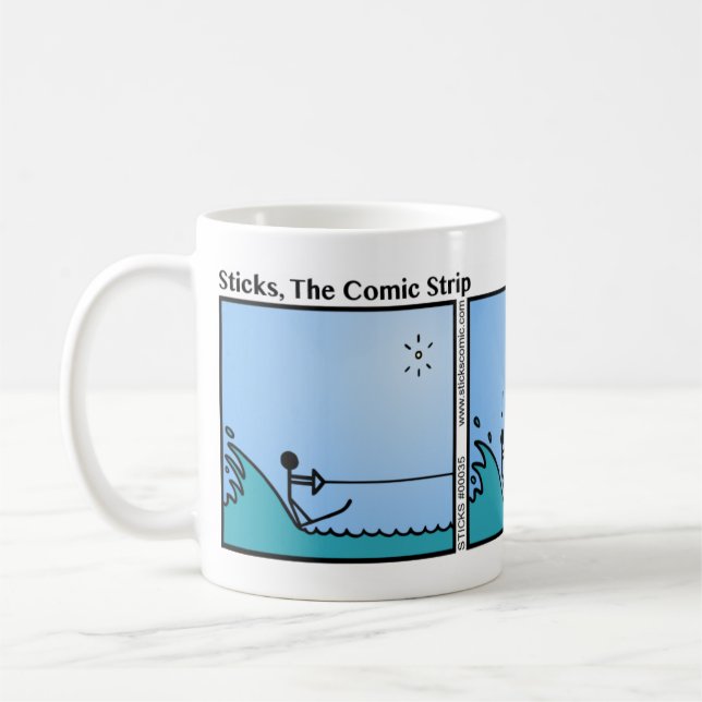 Funny Water Ski Stickman Tasse - 035 (Links)
