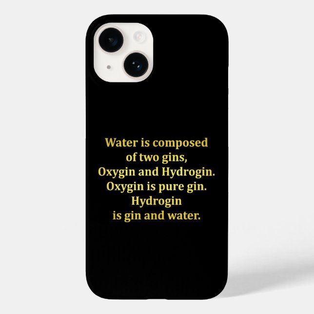 Funny Water und Gin Joke Case-Mate iPhone Hülle (Rückseite)