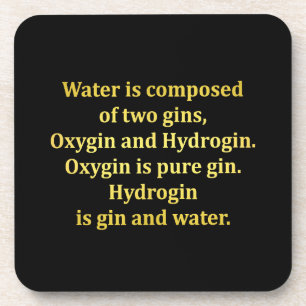 Funny Water und Gin Joke Getränkeuntersetzer
