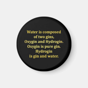 Funny Water und Gin Joke Magnet