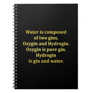 Funny Water und Gin Joke Notizblock
