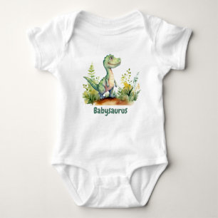 Funny Watercolor Baby Dinosaurier Personalisiert Baby Strampler