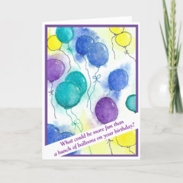 Funny Watercolor Balloons Geburtstagskarte Karte