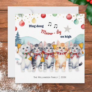 Funny Watercolor Cats Chor Weihnachten