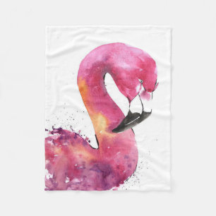 Funny Watercolor Pink Flamingo Gönnt Lover Fleecedecke
