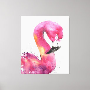 Funny Watercolor Pink Flamingo Gönnt Lover Leinwanddruck
