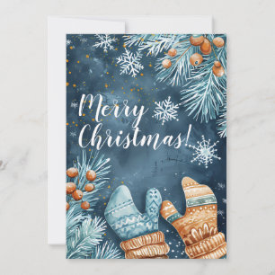 Funny Watercolor Weihnachtsgrußkarte Feiertagskarte