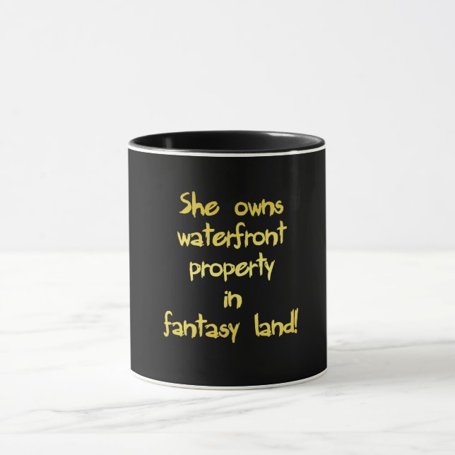 Funny Waterfront Property Joke Tasse (Zentrum)