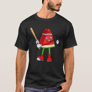 Funny Watermelon Baseball Ball Tropisches Melon T-Shirt