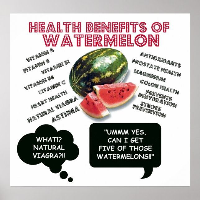 Funny Watermelon Man Viagra Joke Poster (Vorne)