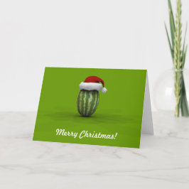 Funny Watermelon mit Santa Claus Hat Feiertagskarte