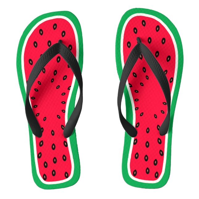 Funny Watermelon Slice Sommer Obst Einzigartiges D Flip Flops (Fußbett)