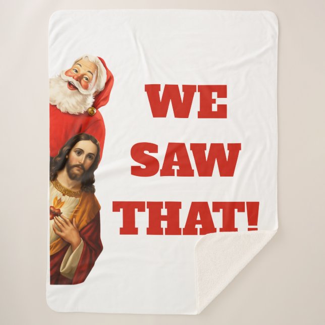Funny “We Saw That” Santa and Jesus Design Sherpadecke (Vorderseite)