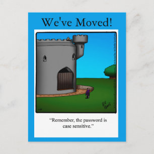 Funny "We ve Moved" Spaß Postcard Ankündigungspostkarte