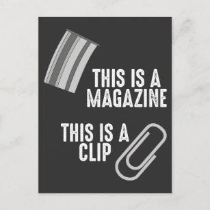 Funny Weapon Spaß Rifle Pun Magazine Clip Postkarte