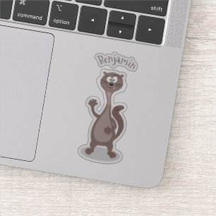 Funny Weasel Cartoon Illustration Aufkleber