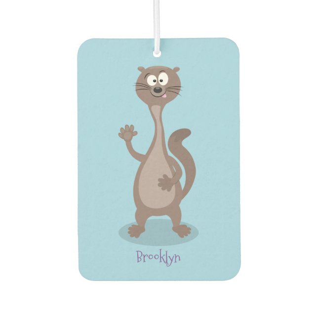 Funny Weasel Cartoon Illustration Autolufterfrischer (Vorderseite)