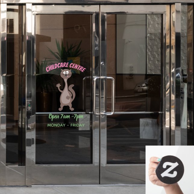 Funny Weasel Cartoon Illustration Fensteraufkleber (Büro Tür)