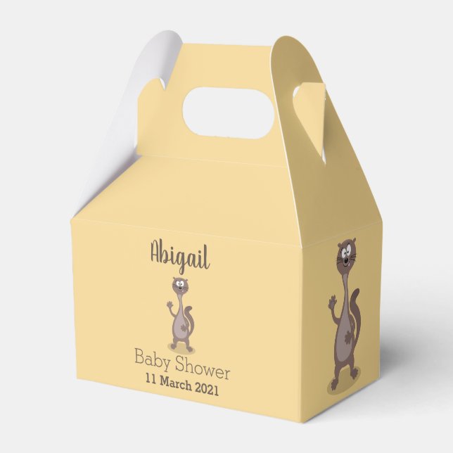 Funny Weasel Cartoon Illustration Geschenkschachtel (Vorderseite)