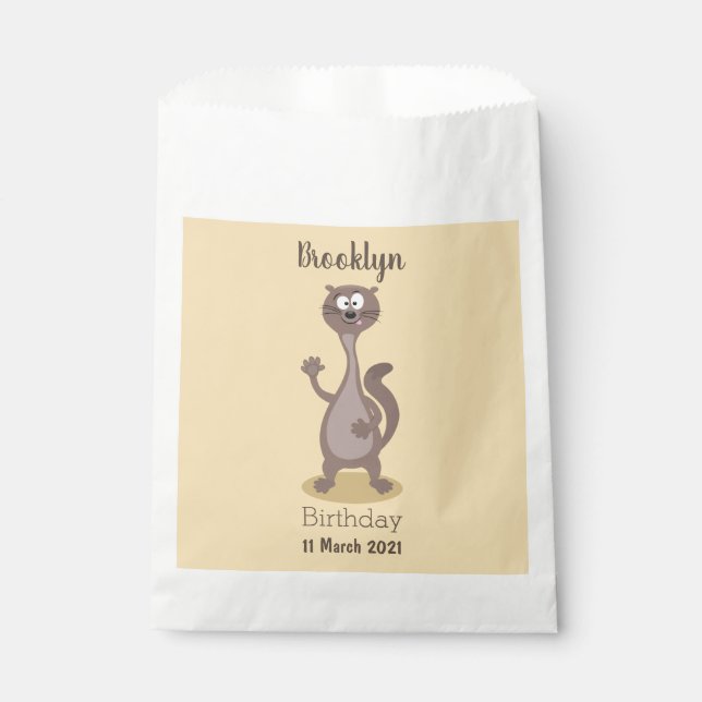 Funny Weasel Cartoon Illustration Geschenktütchen (Vorderseite)