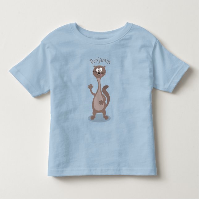 Funny Weasel Cartoon Illustration Kleinkind T-shirt (Vorderseite)