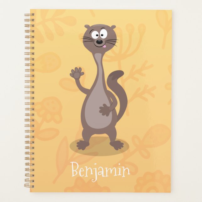 Funny Weasel Cartoon Illustration Planer (Vorderseite)