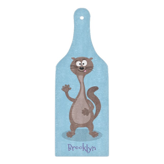 Funny Weasel Cartoon Illustration Schneidebrett (Vorderseite)