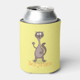 Funny weasel Cartoon Illustration Sprichwort hallo Dosenkühler