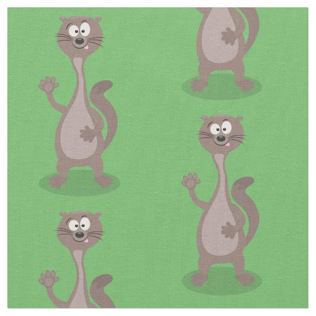 Funny Weasel Cartoon Illustration Stoff (Nahaufnahme)