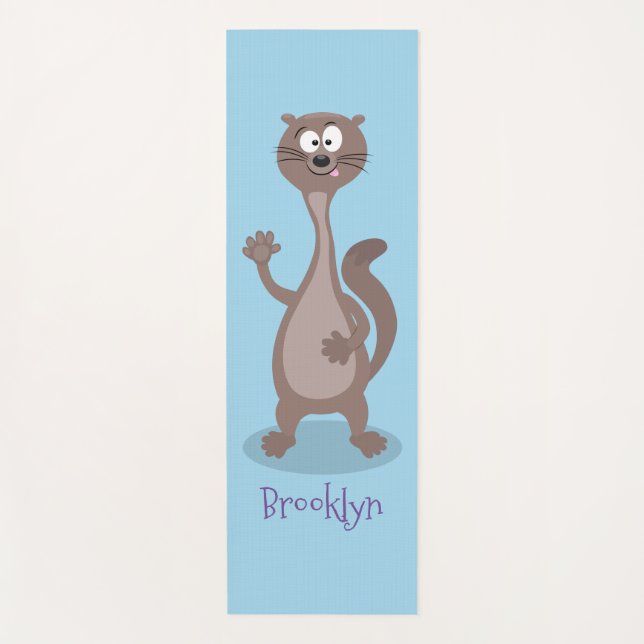 Funny Weasel Cartoon Illustration Yogamatte (Vorderseite)