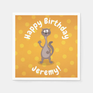 Funny weasel schwellender Cartoon Serviette