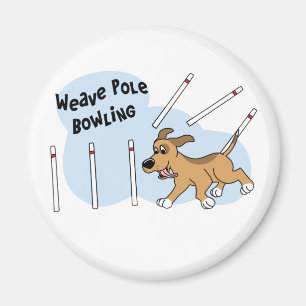 Funny Weave Poles Dog Agility Magnet